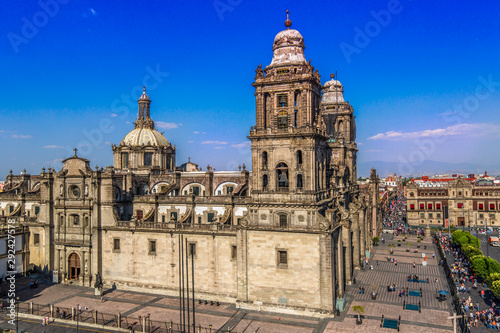 Mexico City, Metropolitan Cathedral of the Assumption of Blessed Virgin Mary into Heavens – a landmark Mexican cathedral on the main Zocalo Plaza © eskystudio
