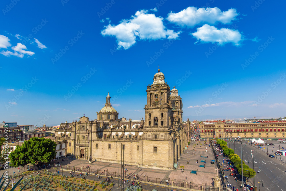 Mexico City, Metropolitan Cathedral of the Assumption of Blessed Virgin Mary into Heavens – a landmark Mexican cathedral on the main Zocalo Plaza