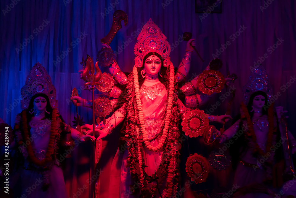 Durga idol at Puja Pandal, Durga Puja festival