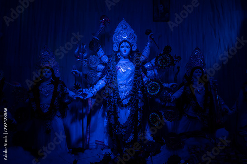 Canvas Print Durga idol at Puja Pandal, Durga Puja festival