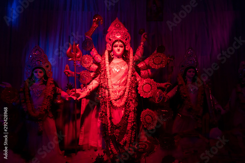 Canvas Print Durga idol at Puja Pandal, Durga Puja festival