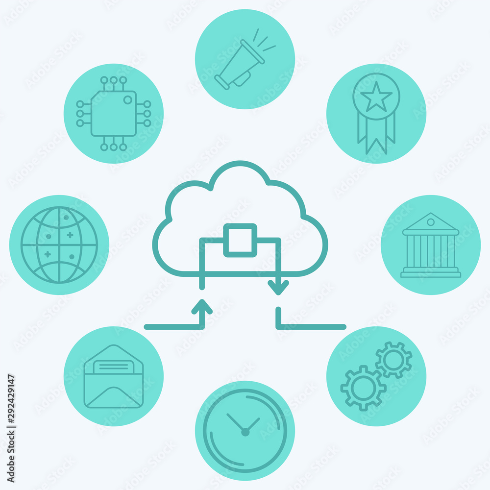 Cloud computing vector icon sign symbol Cloud computing vector icon sign symbol