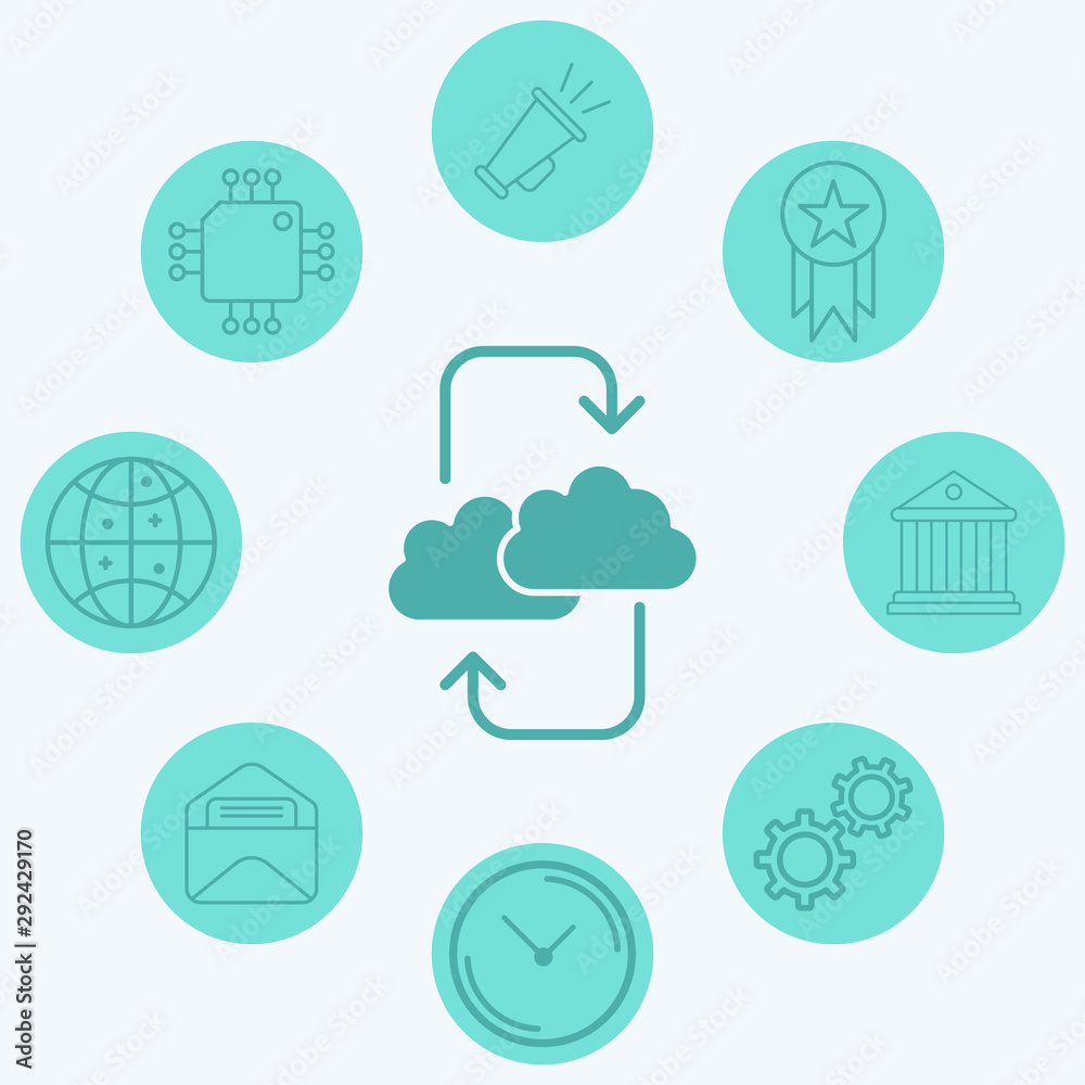 Cloud computing vector icon sign symbol Cloud computing vector icon sign symbol