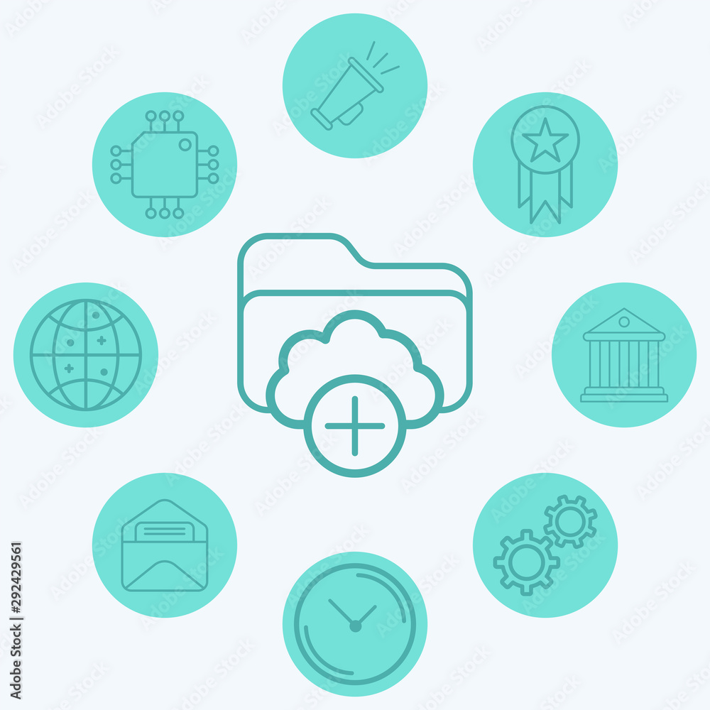 Cloud folder vector icon sign symbol Cloud folder vector icon sign symbol