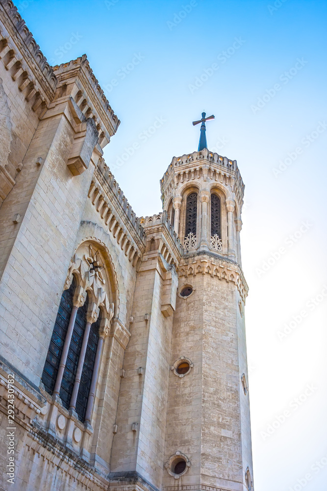 Top of Notre Dame de Fourviere in Lyon, France