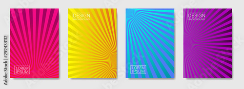 Trendy gradient abstract halftone lines pattern background cover design.Modern geometric cover design with trendy color.Template future geometric pattern for placard, poster. vector