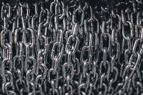 Metal chain in a roll.
