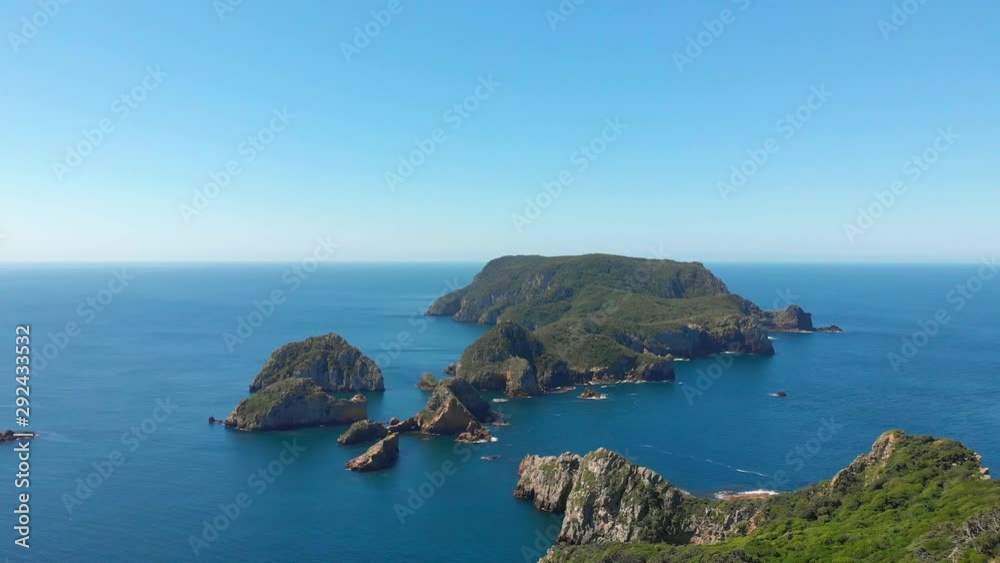 Aerial of beautiful nature islands formation in the middle of the ocean Aerial of beautiful nature islands formation in the middle of the ocean