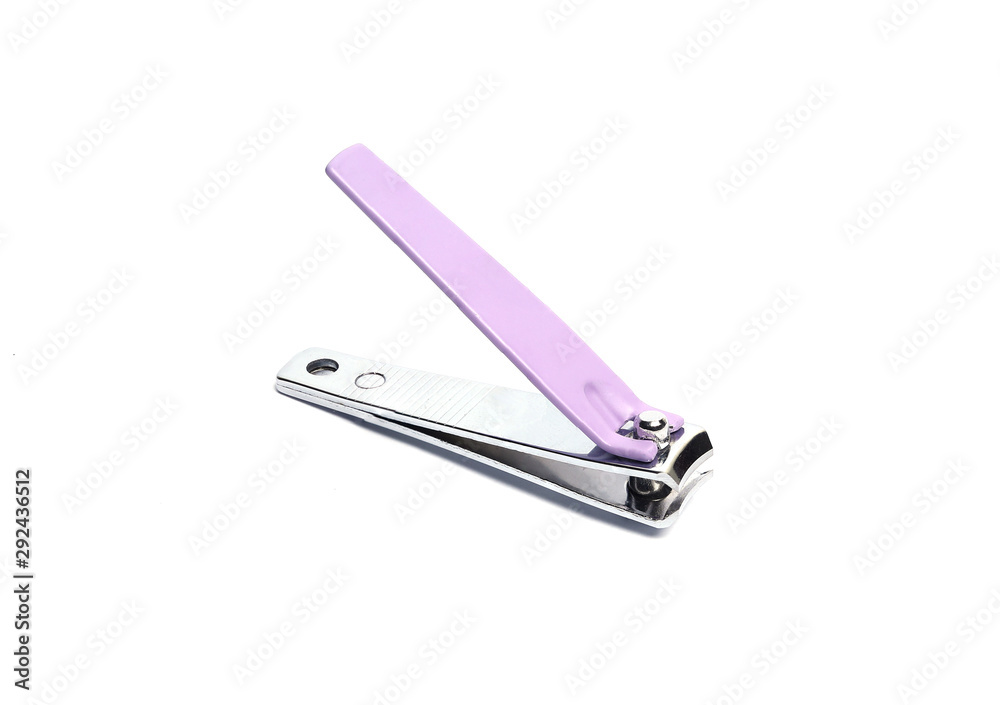 A purple manicure knife isolated from a white background A purple manicure knife isolated from a white background