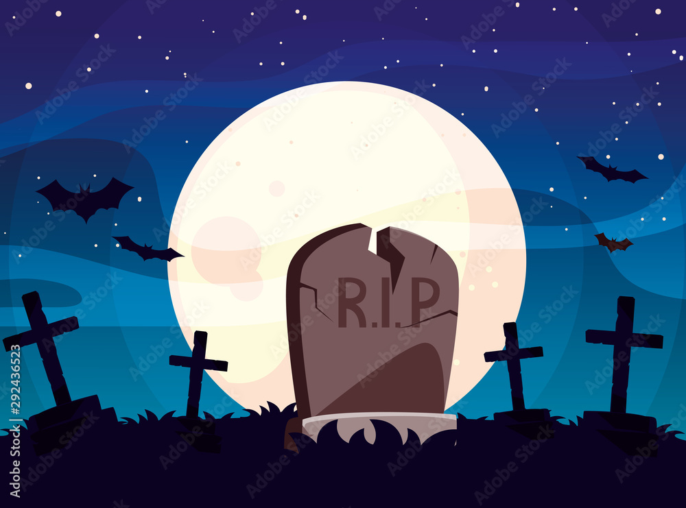Halloween grave vector design icon