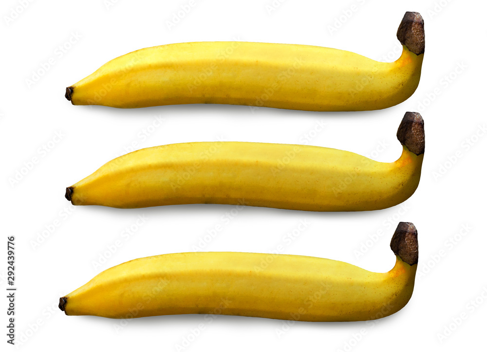 Golden bananas on a white background Golden bananas on a white background