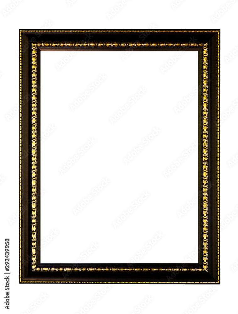 Wooden frame with copy space on a white background
