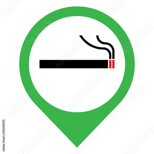 smoking area location green logo sign symbol black cigarettes