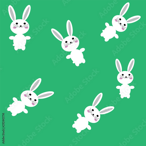 kawaii style  seamless pattern with bunnies drawing bunnies for fabrics and Wallpapers for children 