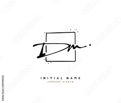 D M DM Beauty vector initial logo, handwriting logo of initial signature, wedding, fashion, jewerly, boutique, floral and botanical with creative template for any company or business.