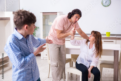Family conflict with husband and wife and child