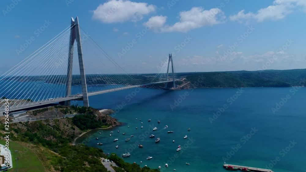 aerial view of Yavuz Sultan Selim Bridge, Istanbul, sunny day with a cloudy sky, , oe01 aerial view of Yavuz Sultan Selim Bridge, Istanbul, sunny day with a cloudy sky, , oe01