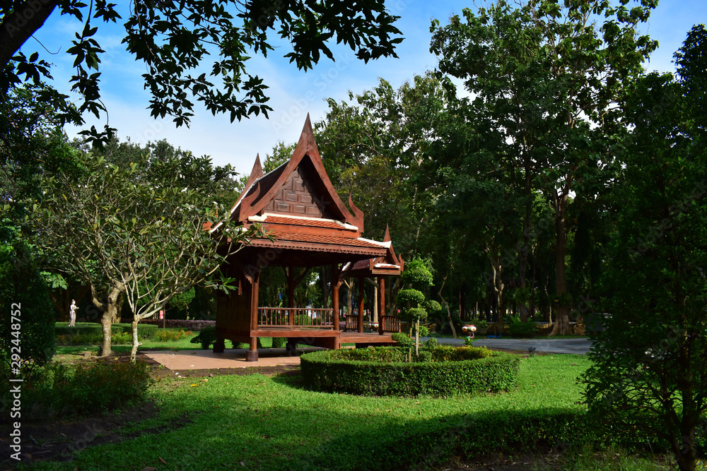 Thai Pavilion Located in the park Surrounded by trees, looks beautiful and relaxing