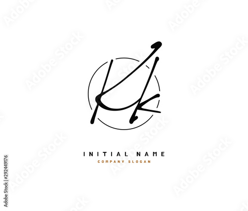 K KK Beauty vector initial logo, handwriting logo of initial signature, wedding, fashion, jewerly, boutique, floral and botanical with creative template for any company or business.