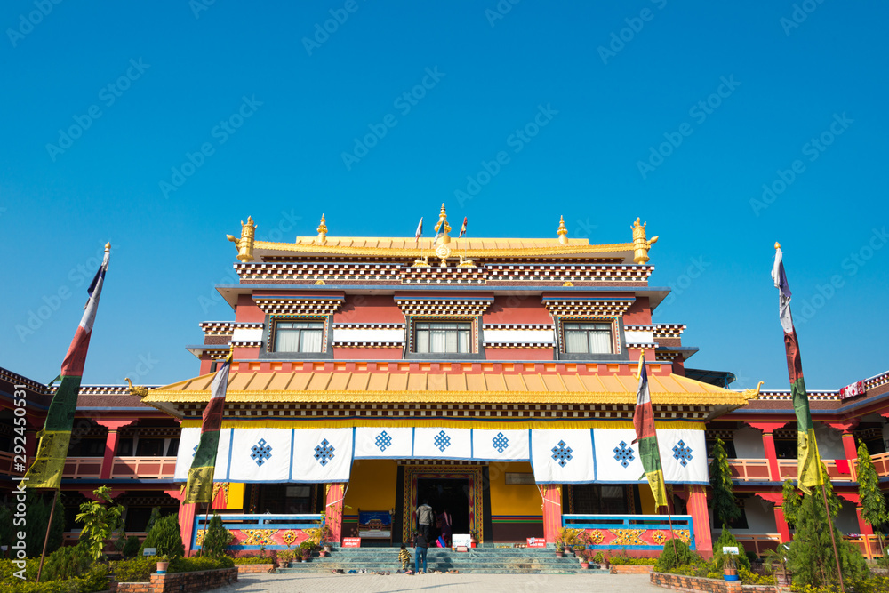 Lumbini, Nepal Dec 09 2017 Thrangu Vajra Vidhya Buddhist Association