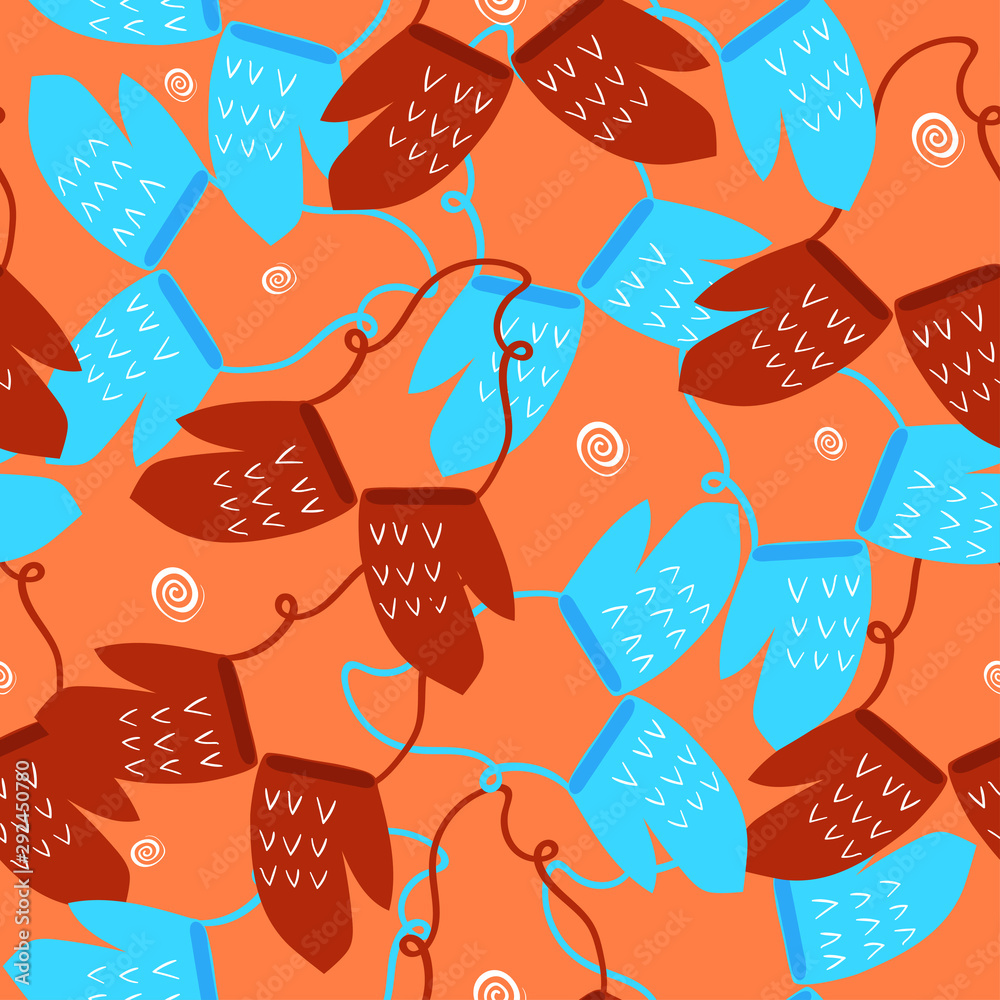 Seamless pattern with winter mittens. Vector graphics.