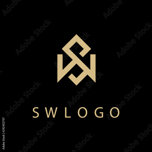 Classic Luxury Initials Monogram S W WS SW logo design