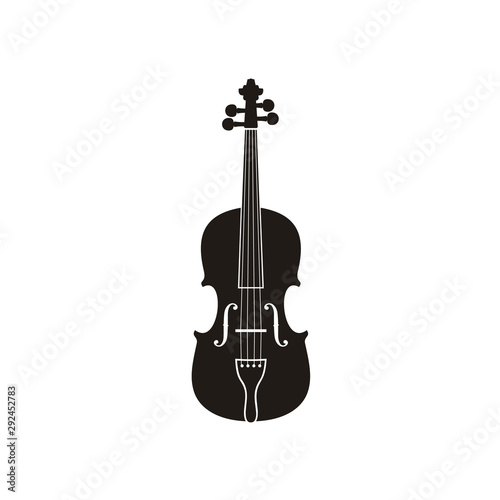Silhouette of Violin Cello Fiddle Contrabass Music Instrument