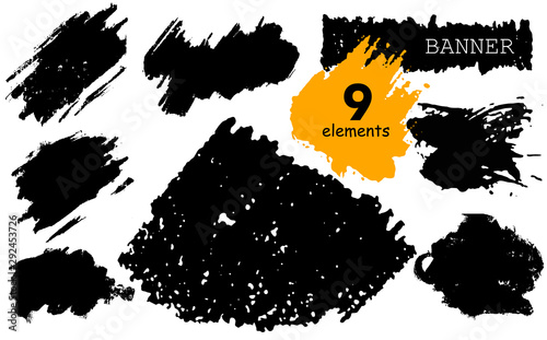Brush strokes. Vector paint...