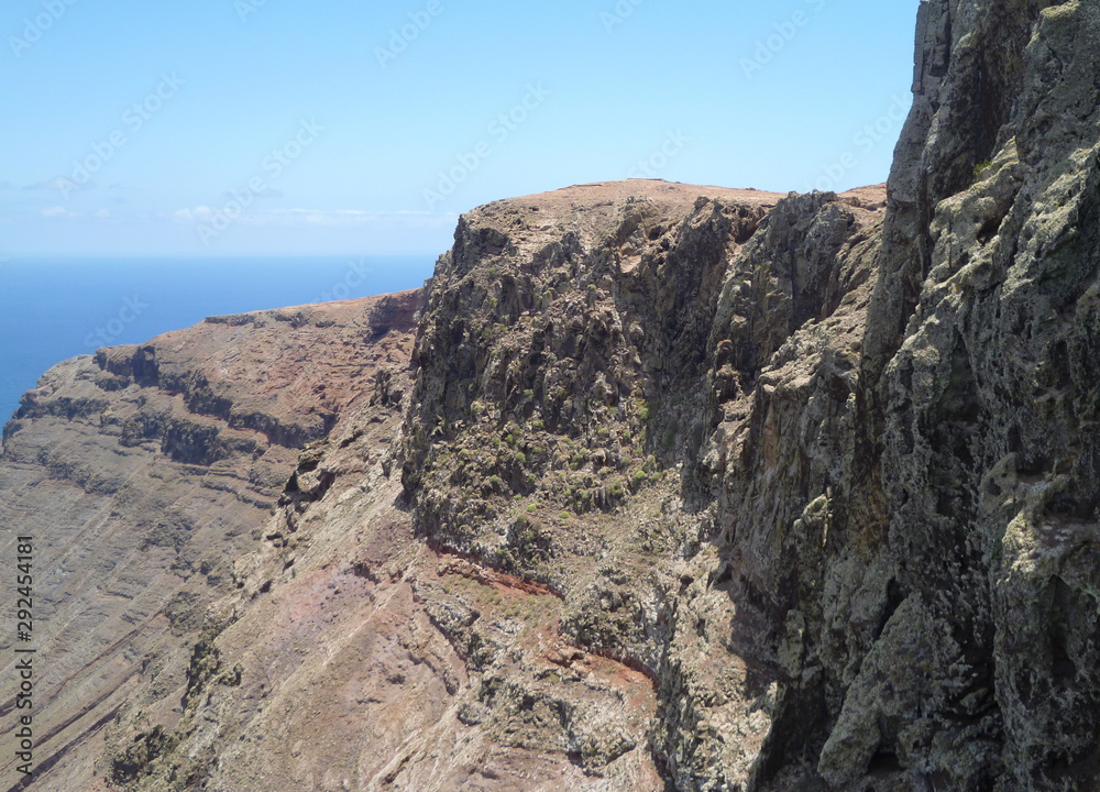 rocks at a cliff near the sea - Mirador del Rio, Lanzarote island