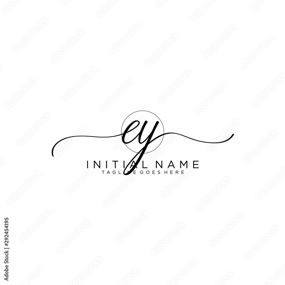 EY Initial handwriting logo with circle hand drawn template vector EY Initial handwriting logo with circle hand drawn template vector