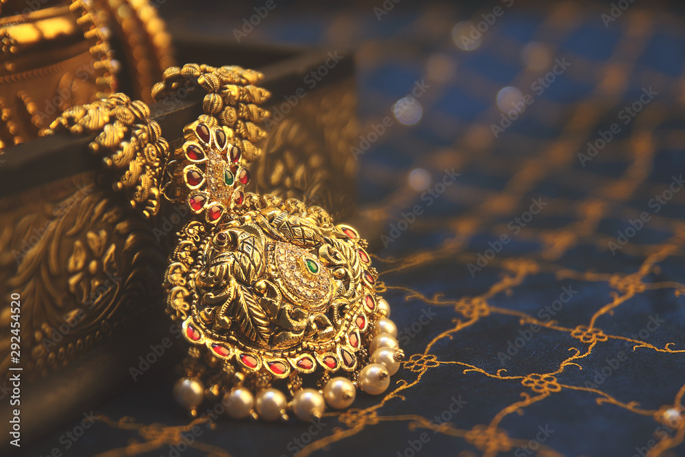 Peacock design gold jewellery top