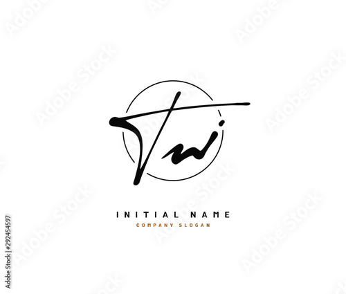 T W TW Beauty vector initial logo, handwriting logo of initial signature, wedding, fashion, jewerly, boutique, floral and botanical with creative template for any company or business.