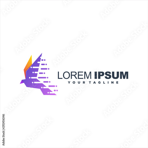 awesome gradient bird logo design