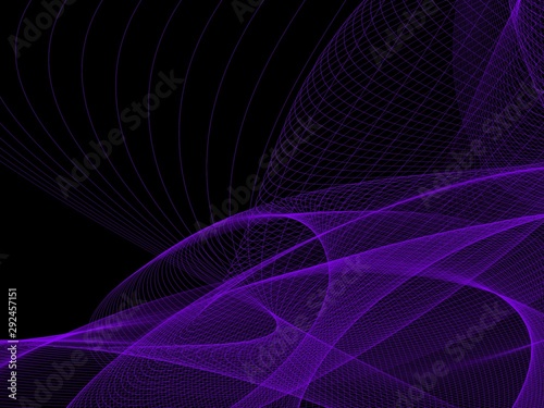 Abstract purple twisted lines on black background