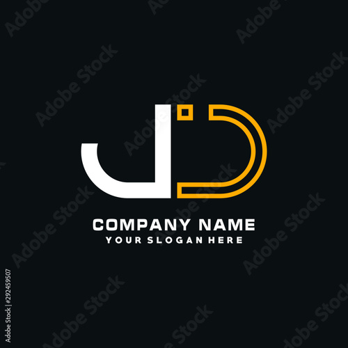 JJ initial logo shaped letter. Monogram Logo Design Vector, color logo blue, white background. Stock Vector | Stock