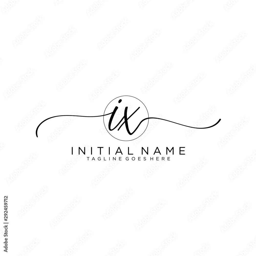 IX Initial handwriting logo with circle hand drawn template vector IX Initial handwriting logo with circle hand drawn template vector