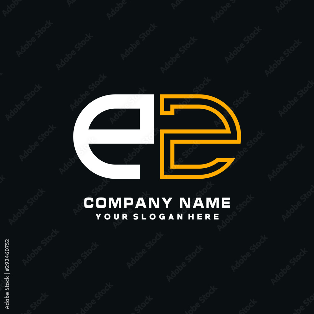 PZ initial logo oval shaped letter. Monogram Logo Design Vector, color logo white blue, white yellow,black background. PZ initial logo oval shaped letter. Monogram Logo Design Vector, color logo white blue, white yellow,black background.