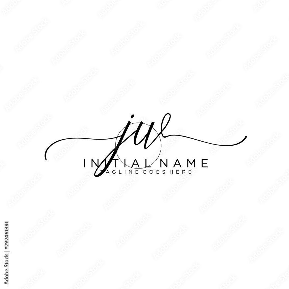 JW Initial handwriting logo with circle hand drawn template vector JW Initial handwriting logo with circle hand drawn template vector