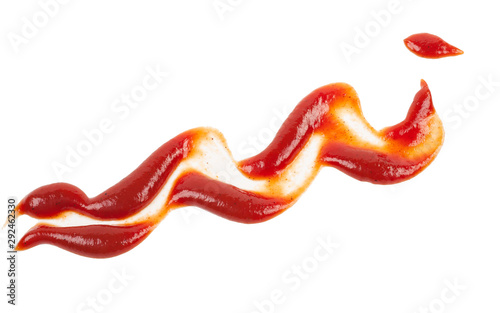 red ketchup isolated on white background