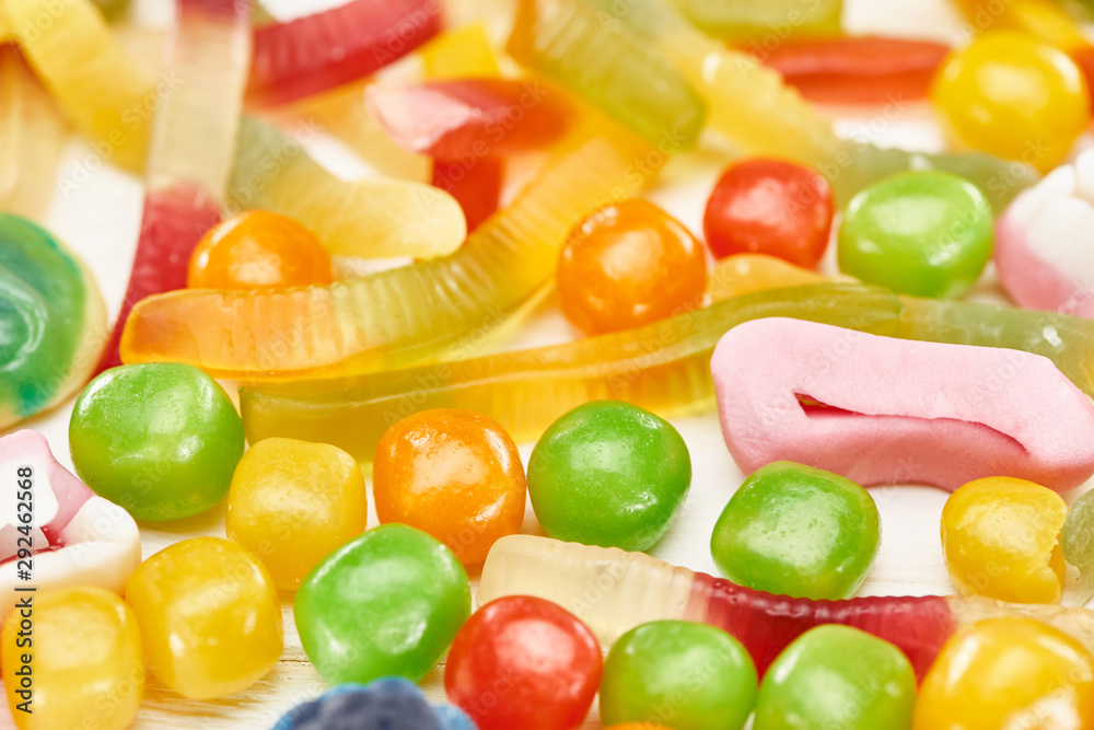 close up view of delicious gummy spooky Halloween sweets close up view of delicious gummy spooky Halloween sweets