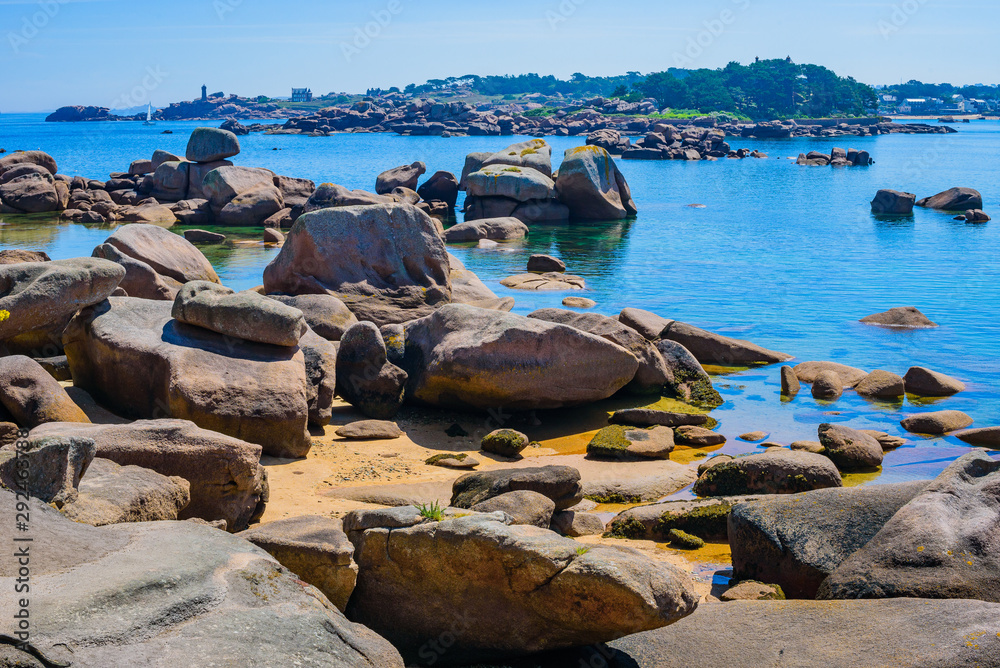 Incredible landscape on the island Renote in Tregastel. Brittany. France Incredible landscape on the island Renote in Tregastel. Brittany. France