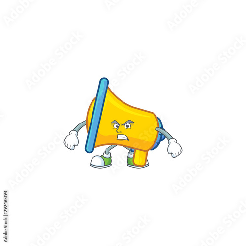 Scream yellow loudspeaker electronic in cartoon character