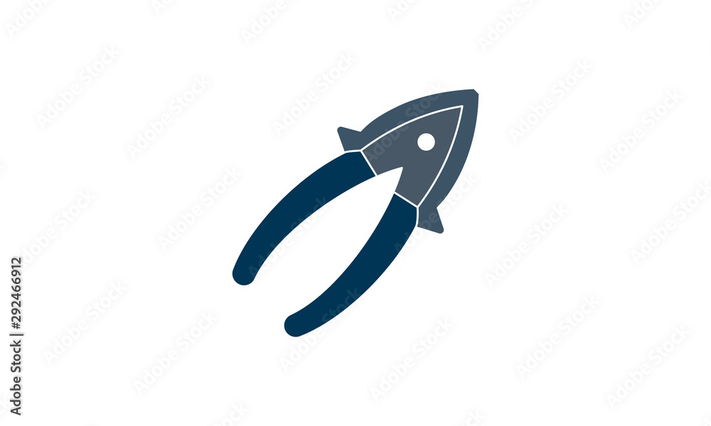 Pliers icon for gripping and bending objects Pliers icon for gripping and bending objects