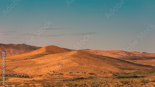 Mountain peaks in the sunset rays