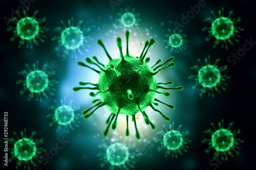 Human virus. Medical background. 3d illustration.