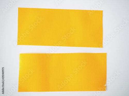 Set of banners color yellow scotch tape, sticky tape cut isolated on white background. can use business-paperwork-banner products