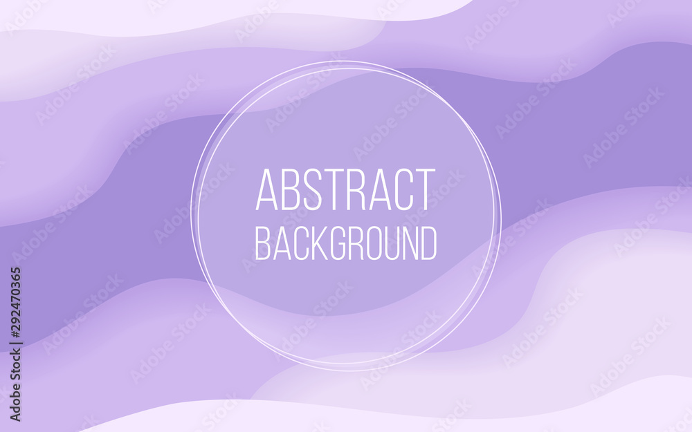 Paper art abstract background with lilac waves. Paper carve banner with 3d paper layers in pastel colors. Modern origami design template. Trendy minimal design. Vector illustration.