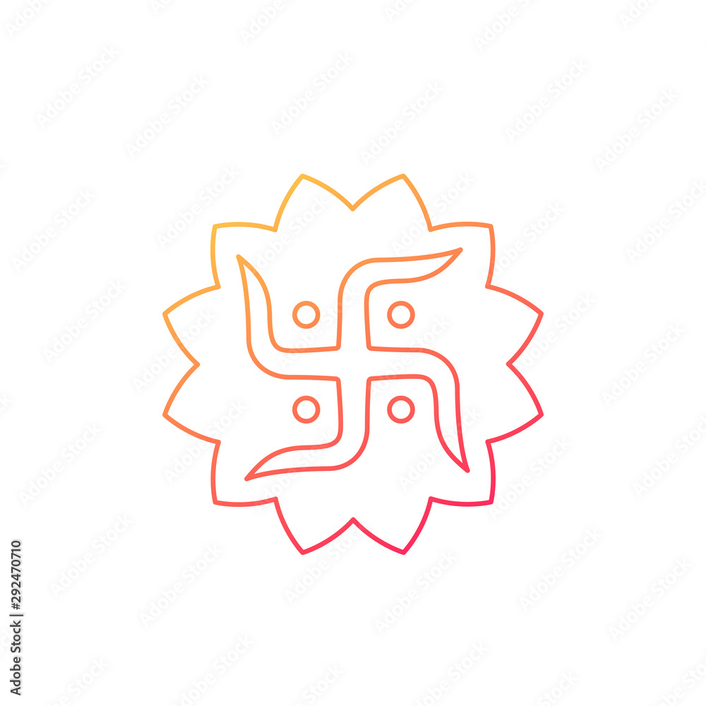 hindu swastika symbol, line vector hindu swastika symbol, line vector
