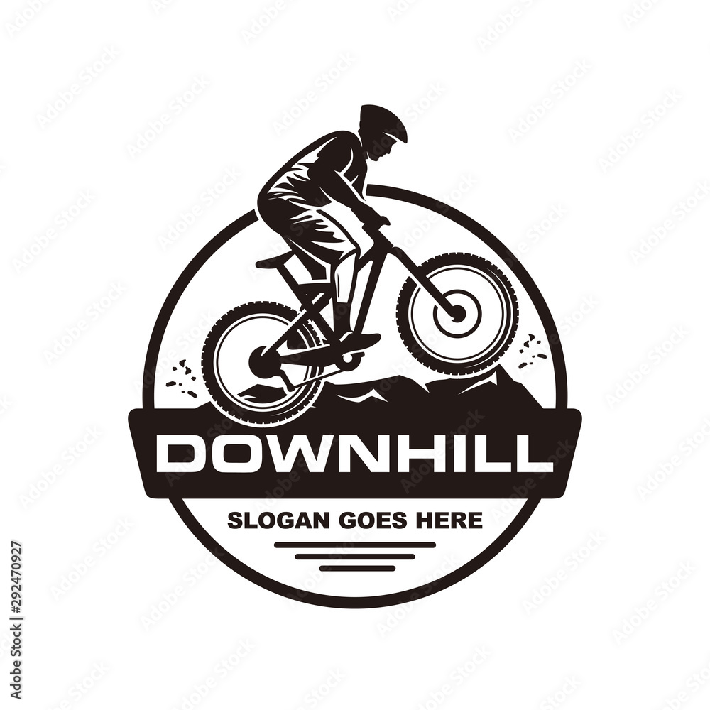 Downhill mountain bike logo vector vector de Stock | Adobe Stock