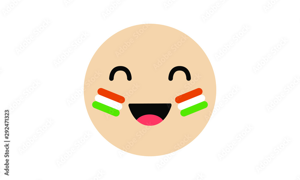 Smiling Face Emoji with Indian Flag